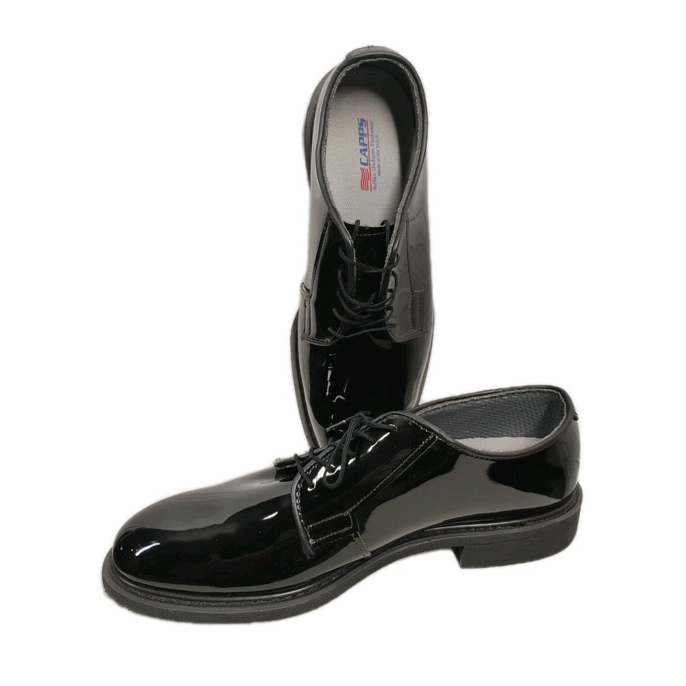 Vibram Capps Uniform Shoe Company Mens 9.5 Shiny Black Oxford‎ Dress Shoes 90253